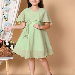BARKAT DESIGNING PLANET Girls Layered Cotton Fit & Flare Dress-79