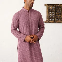Jompers Men Embroidered Regular Sequinned Kurta with Pyjamas-picture-1