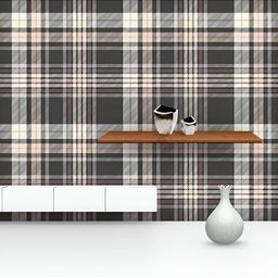 ArtzFolio Printed UV-Resistant Anti-Bacterial Plaid Check Patten Peel & Stick Wallpaper-image-77