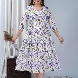 TANISHA Floral Print Maternity Fit & Flare Dress-image-77