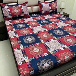 Pure Decor Multicoloured Ethnic Motifs 220 TC Queen Bedsheet with 2 Pillow Covers-image-80