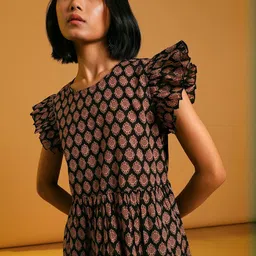 LIMEROAD Ethnic Printed Gathered Cotton Top-picture-25