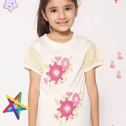 PAMPOLINA Girls Printed Round Neck Top-image-124