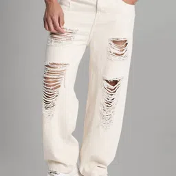 Bene Kleed Men Baggy Fit Highly Distressed Mid-Rise Cotton Jeans-image-76