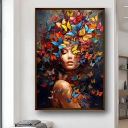 Artsense Black & Yellow Butterfly Canvas Painting Wall Art-image-46