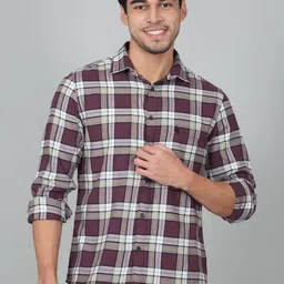 Cantabil Men Original Tartan Checks Opaque Checked Casual Shirt-image-83