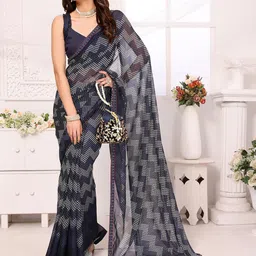 KALINI Bandhani Printed Leheriya Saree-image-4