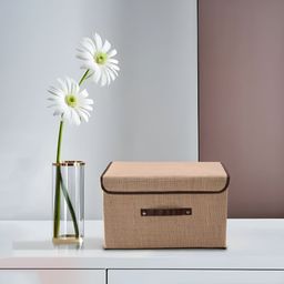 Aura Brown & Coffee Brown Jute Foldable Cotton Drawer Organizer-14