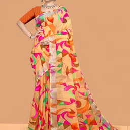 Abhilasha Abstract Printed Pure Cotton Maheshwari Saree-37