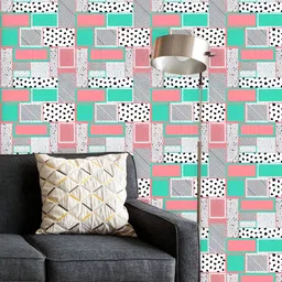 ArtzFolio Printed UV-Resistant Anti-Bacterial Colorful Rectangles Peel & Stick Wallpaper-image-80