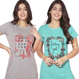 TRENDY WORLD Adults-Women Grey Tshirts-image-39