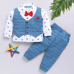 Moms Love Infant Boys Printed Cotton Shirt & Joggers-image-64