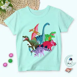 LULU & SKY Boys Animal Graphic Printed Round Neck Relaxed Fit Pure Cotton T-Shirt-image-44