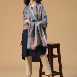 SHINGORA Checked Woven Design Shawl-image-17