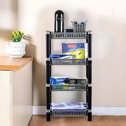 Myntra Elegant Homes Silver-Toned & Black 4-Tier Water Resistant Drawer Organiser-13