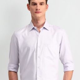 Arrow Men Manhattan Spread Collar Solid Cotton Slim Fit Formal Shirt-picture-5