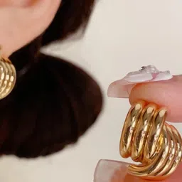 AKISON JEWELS 1 Pair Gold-Tone Stud Earrings-36