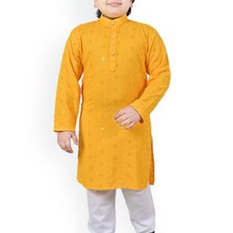 BAESD Boys Ethnic Motifs Embroidered Regular Sequinned Kurta with Pyjamas-4