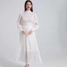 JC Collection Puff Sleeve Fit & Flare Maxi Dress-image-17