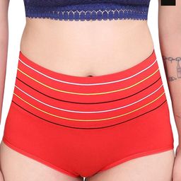 Taslar Pack Of 2 Striped Cotton Hipster Briefs 036TLARBREF_BLK_RD-image-38