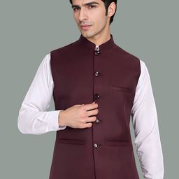 Moda Rapido Mandarin Collar Nehru Jacket-image-55