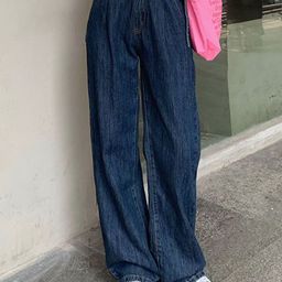 StyleCast Women Baggy High-Rise Dark Jeans-image-51