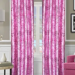 Myntra Elegant Homes Purple & White 2 Pieces Floral Room Darkening Door Curtain-21