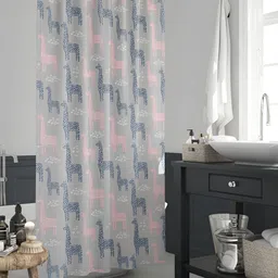 ArtzFolio Grey Printed Water Proof Shower Curtain-52