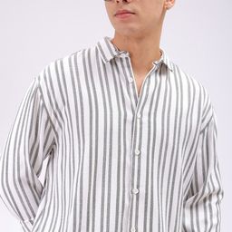 The Indian Garage Co Men Cutaway Collar Multi Striped Cotton Relaxed Fit Casual Shirt-picture-31
