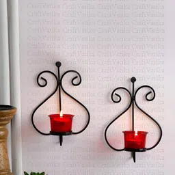 Aura 2-Pcs Metal Candle Tealight Holder Wall Hanging-image-26