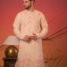 Rangkathaa Men Woven Design Festive Linen Straight Kurta-picture-37