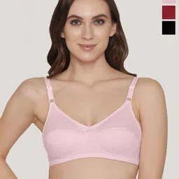 K LINGERIE Pack of 3 Manvi Wirefree Cotton Everyday Bra-image-88