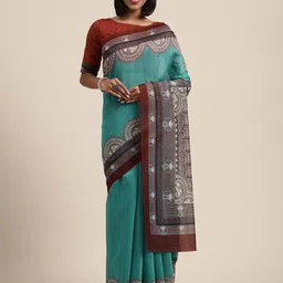 DIVASTRI Ethnic Motifs Printed Mysore Silk Saree-image-23