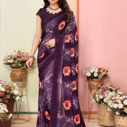 LeeliPeeri Designer Floral Poly Georgette Saree-image-79