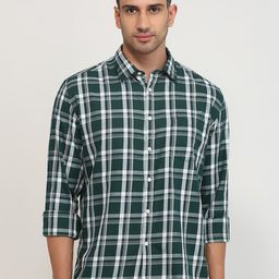Parx Tartan Checks Checked Spread Collar Pure Cotton Slim Fit Shirt-picture-0