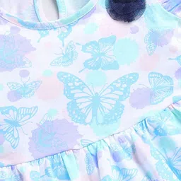 MIMINO Floral Print Flutter Sleeve Fit & Flare Dress image 4