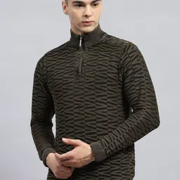 Monte Carlo Men Cotton Abstract Pullover Sweaters-picture-46