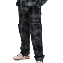 HOP HEAD Men Straight Fit Easy Wash Cargos Trousers-image-83
