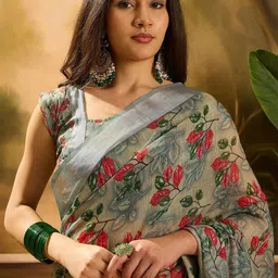 SAINOOR Floral Printed Banarasi Saree-picture-49