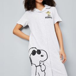 max Cartoon Characters Printed Polo Collar Shirt Dress Nightdress-image-26