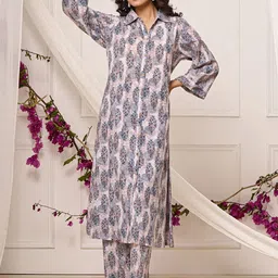 Zolo Label Women Blooming Floral Printed Cotton Co-Ord Set-image-17