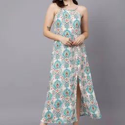 Stylecast X Kotty Women Ethnic Motifs Printed Halter Neck A-Line Maxi Dress-image-78