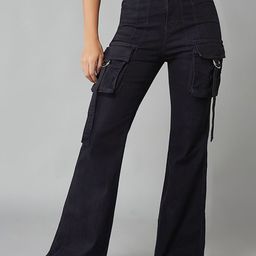 DOLCE CRUDO Women Bootcut High-Rise Stretchable Jeans-picture-45