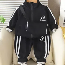 StyleCast x Revolte Boys Striped Pure Cotton Coat with Trousers Clothing Set-picture-7