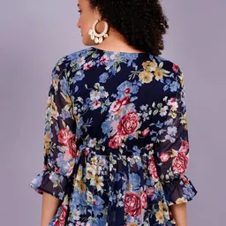 JC4U Print Flutter Sleeve Georgette Top image 5