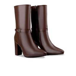 Bxxy Women PU Work High-Top Block Pumps-picture-12