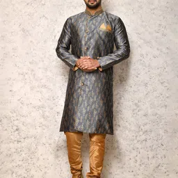 RANAK Men Woven Design Festive Straight Kurta-image-69
