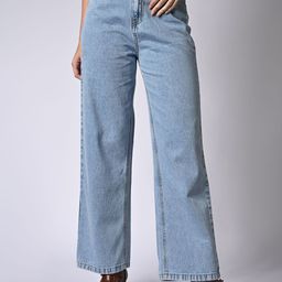 Kraus Jeans Women Cotton Wide Leg High-Rise Light Fade Jeans-picture-21