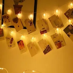 SPARK WORLD Yellow Heart Clip-Shaped String Lights image 4