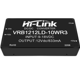 Hi-Link 12V to 12V 10W 833mA DC to DC Isolation Voltage 1500VDC Power Module Converter VRB1212LD-10WR3-33